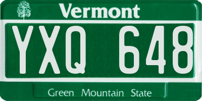 VT license plate YXQ648