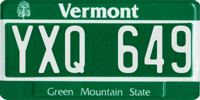 VT license plate YXQ649