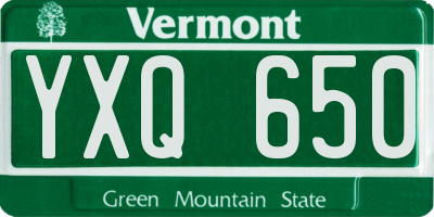VT license plate YXQ650