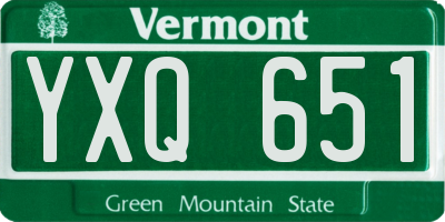 VT license plate YXQ651
