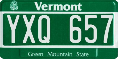 VT license plate YXQ657