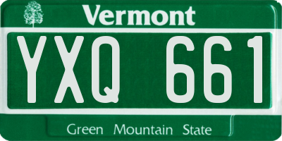 VT license plate YXQ661