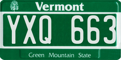 VT license plate YXQ663