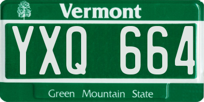 VT license plate YXQ664