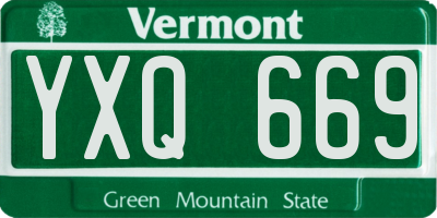 VT license plate YXQ669