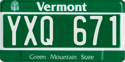 VT license plate YXQ671