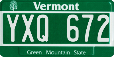 VT license plate YXQ672