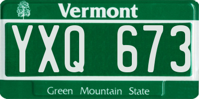 VT license plate YXQ673