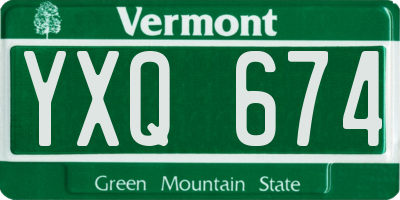 VT license plate YXQ674
