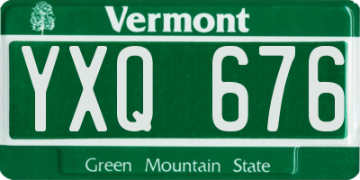 VT license plate YXQ676