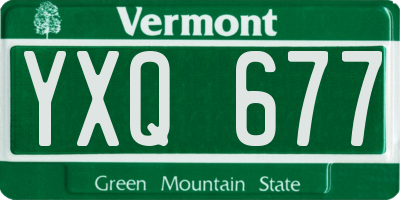 VT license plate YXQ677