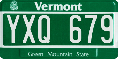 VT license plate YXQ679