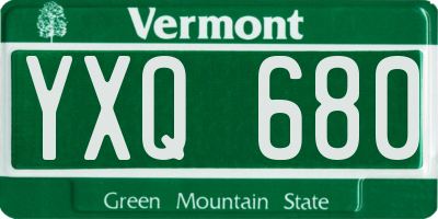 VT license plate YXQ680