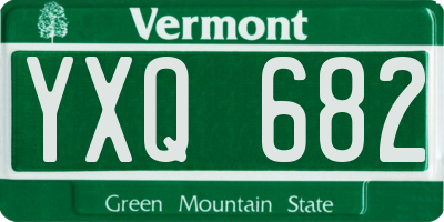 VT license plate YXQ682