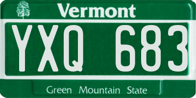 VT license plate YXQ683