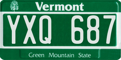 VT license plate YXQ687