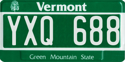 VT license plate YXQ688