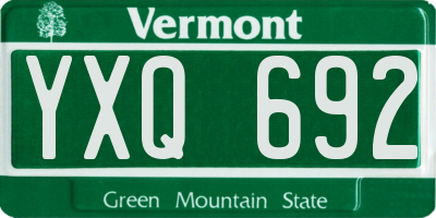 VT license plate YXQ692