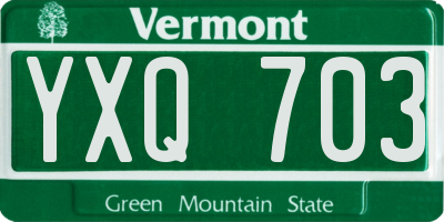 VT license plate YXQ703