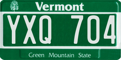 VT license plate YXQ704