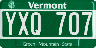VT license plate YXQ707