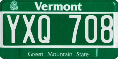 VT license plate YXQ708