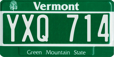 VT license plate YXQ714