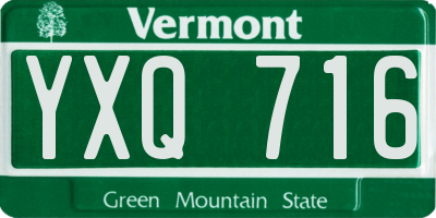 VT license plate YXQ716