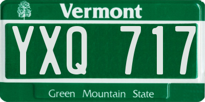 VT license plate YXQ717