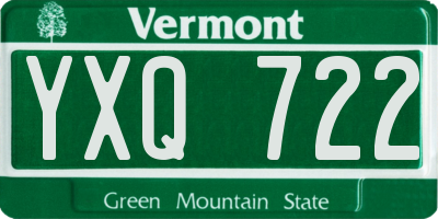VT license plate YXQ722