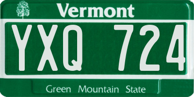 VT license plate YXQ724