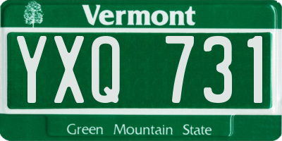 VT license plate YXQ731