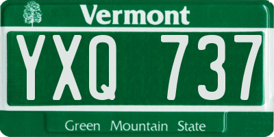 VT license plate YXQ737