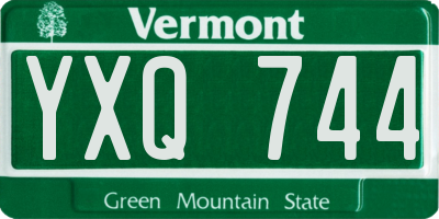 VT license plate YXQ744