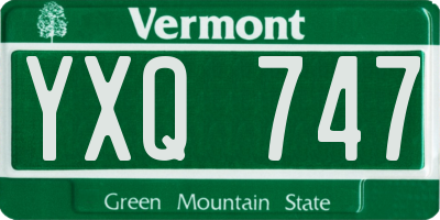 VT license plate YXQ747