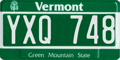 VT license plate YXQ748