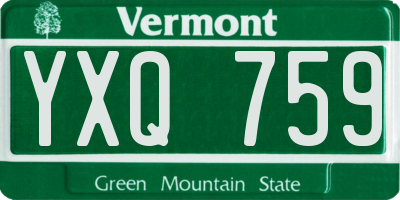 VT license plate YXQ759