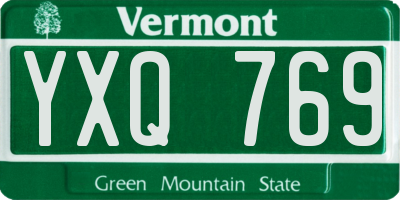 VT license plate YXQ769