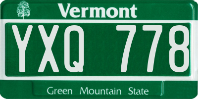 VT license plate YXQ778