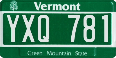 VT license plate YXQ781