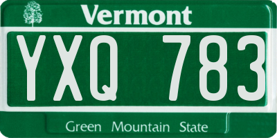 VT license plate YXQ783