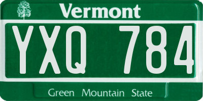 VT license plate YXQ784