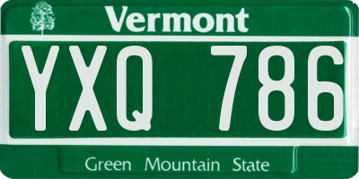 VT license plate YXQ786