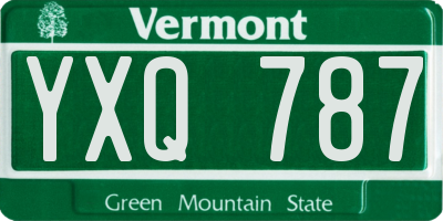 VT license plate YXQ787