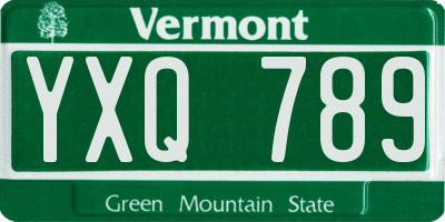 VT license plate YXQ789