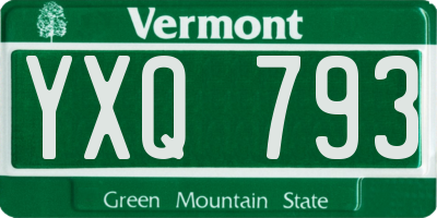VT license plate YXQ793