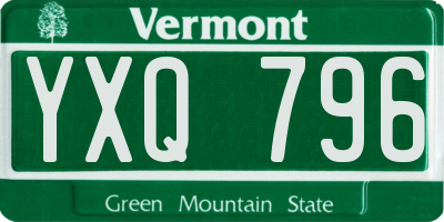 VT license plate YXQ796