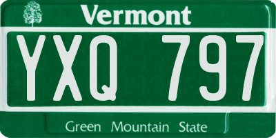 VT license plate YXQ797