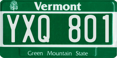 VT license plate YXQ801