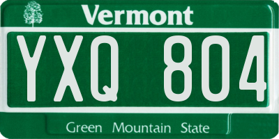 VT license plate YXQ804